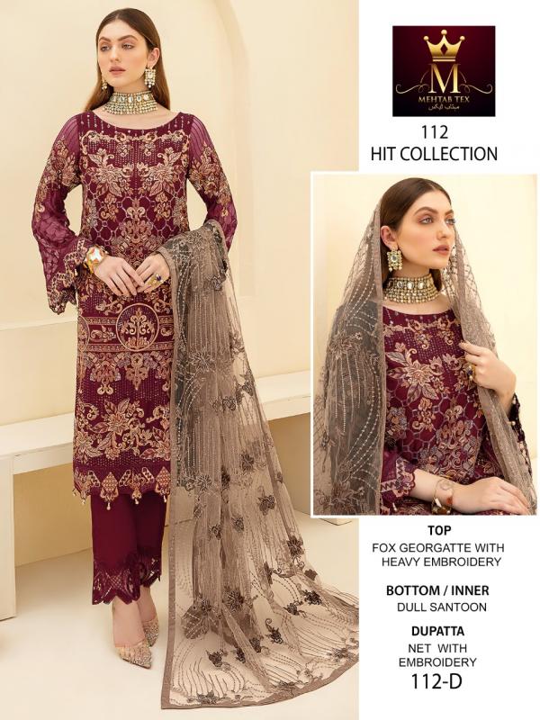 Mehtab Tex 112 Hit Collection Georgette Pakistani Salwar Suits